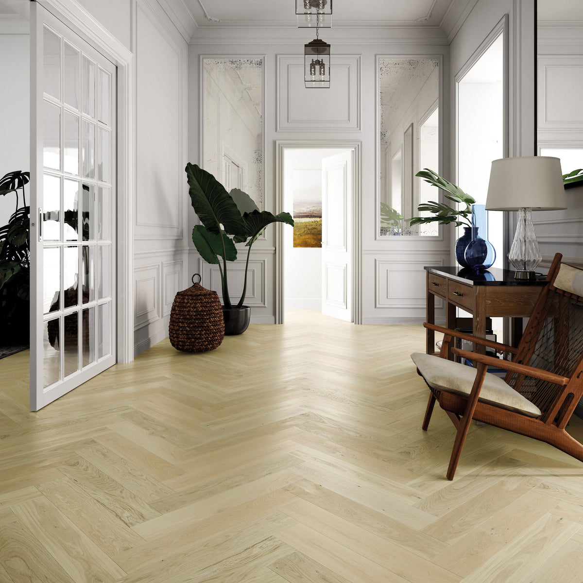 AR8459F Ashton &amp; Rose Lune - Floating Herringbone (Bianco)