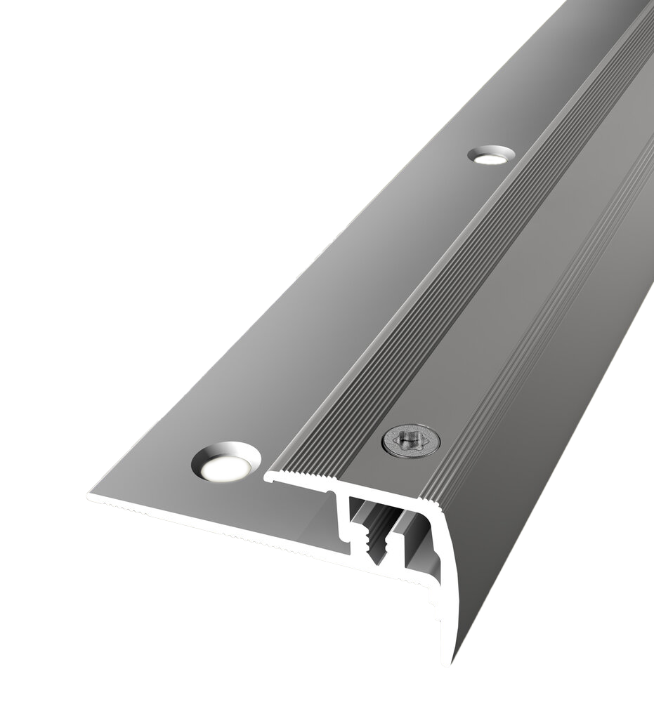 4-9mm LVT Click Stair Nosing - Stainless Steel