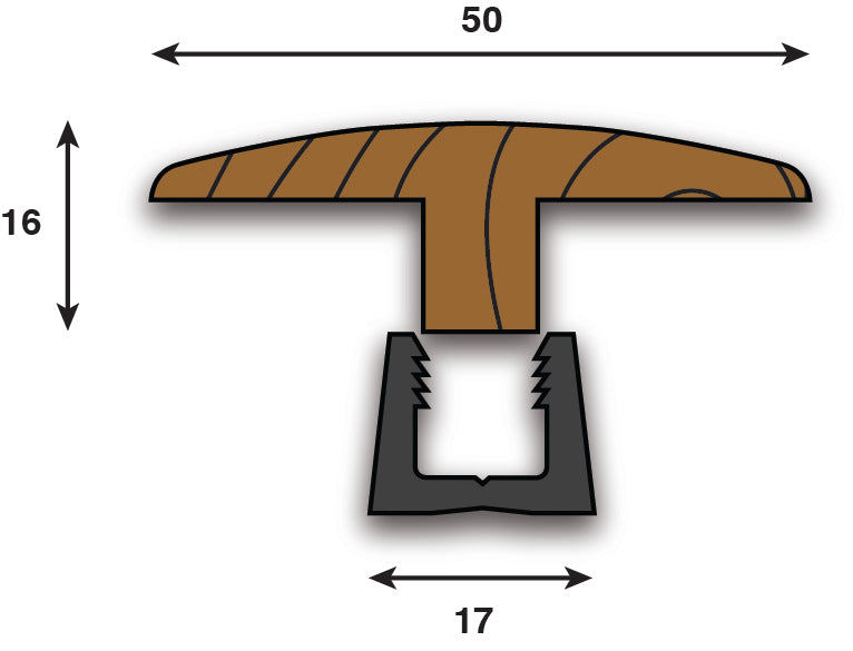 T-Profile - 1m - Colour Matched