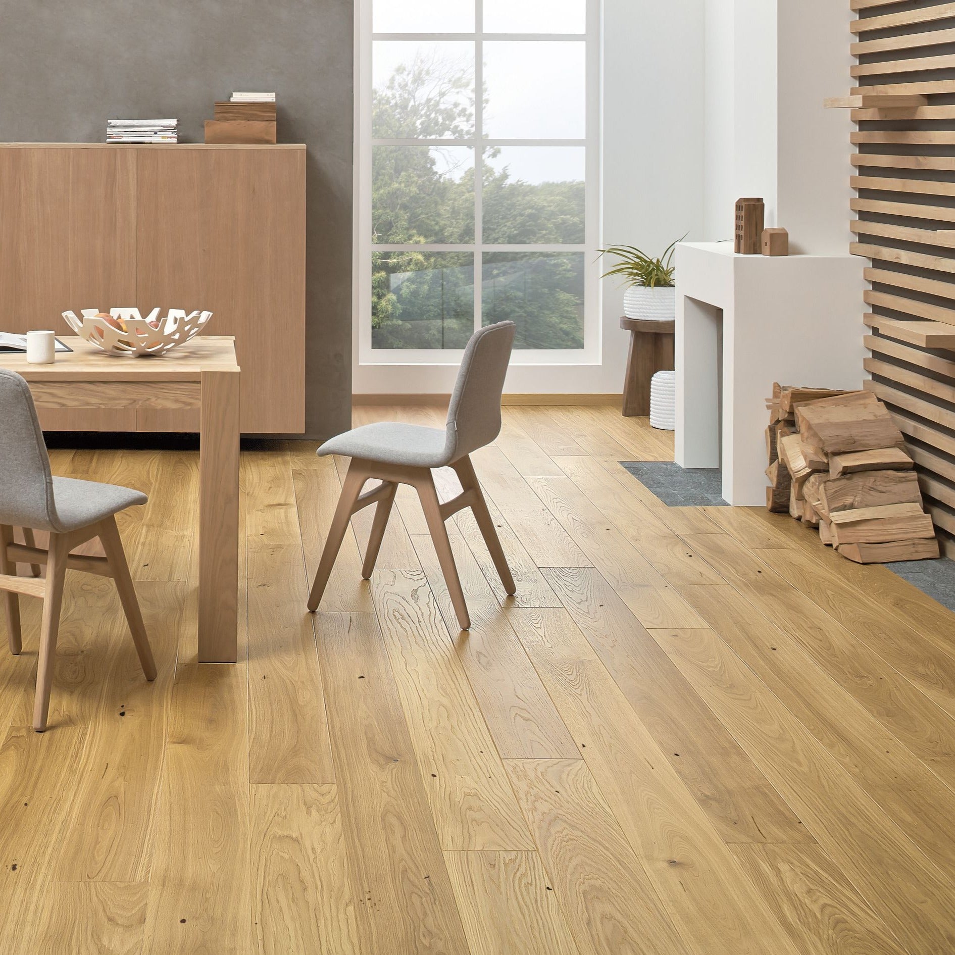 Natural 1-strip engineered wood flooring