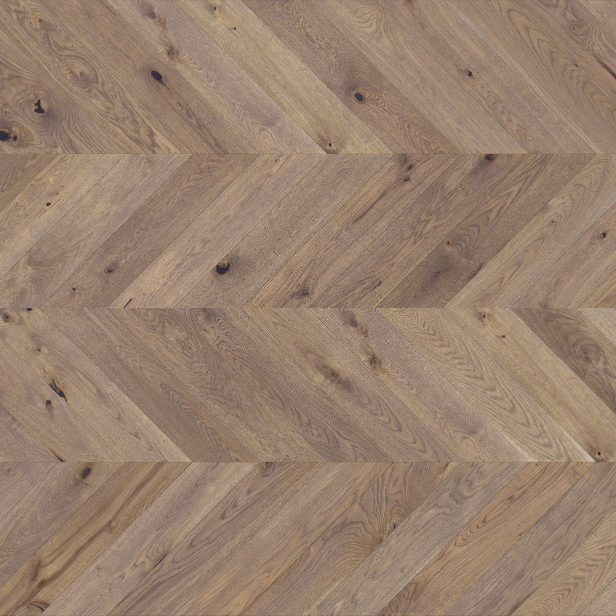 Luxury engineered wood flooring laid in chevron pattern